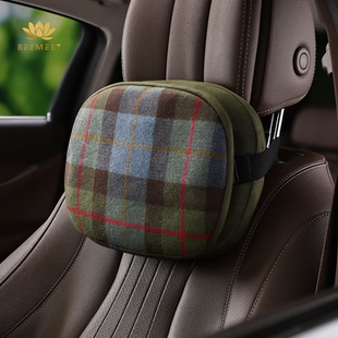 记忆棉麂皮绒护颈靠枕头车载内饰用品 汽车头枕 BEEMEET 麋鹿之森