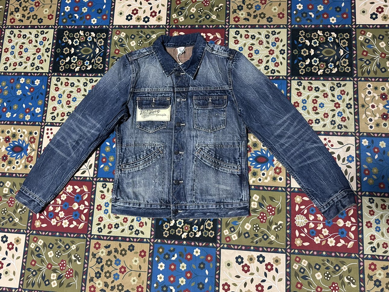 KAPITAL JIN山彦津田双R月桂弯月厚款重水洗修身男女牛仔夹克外套