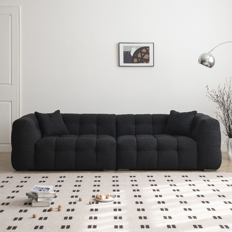 客厅小户型羊羔绒布艺