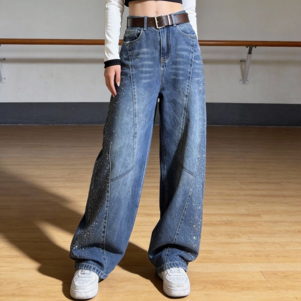 8320春秋新款烫钻满天星复古氛围感牛仔裤弯刀裤广场舞曳步舞长裤,女装/女士精品,牛仔裤,淘宝优惠券,粉丝福利购,淘宝优惠卷