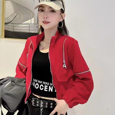 广场舞现代舞秋冬多拉链短款外套