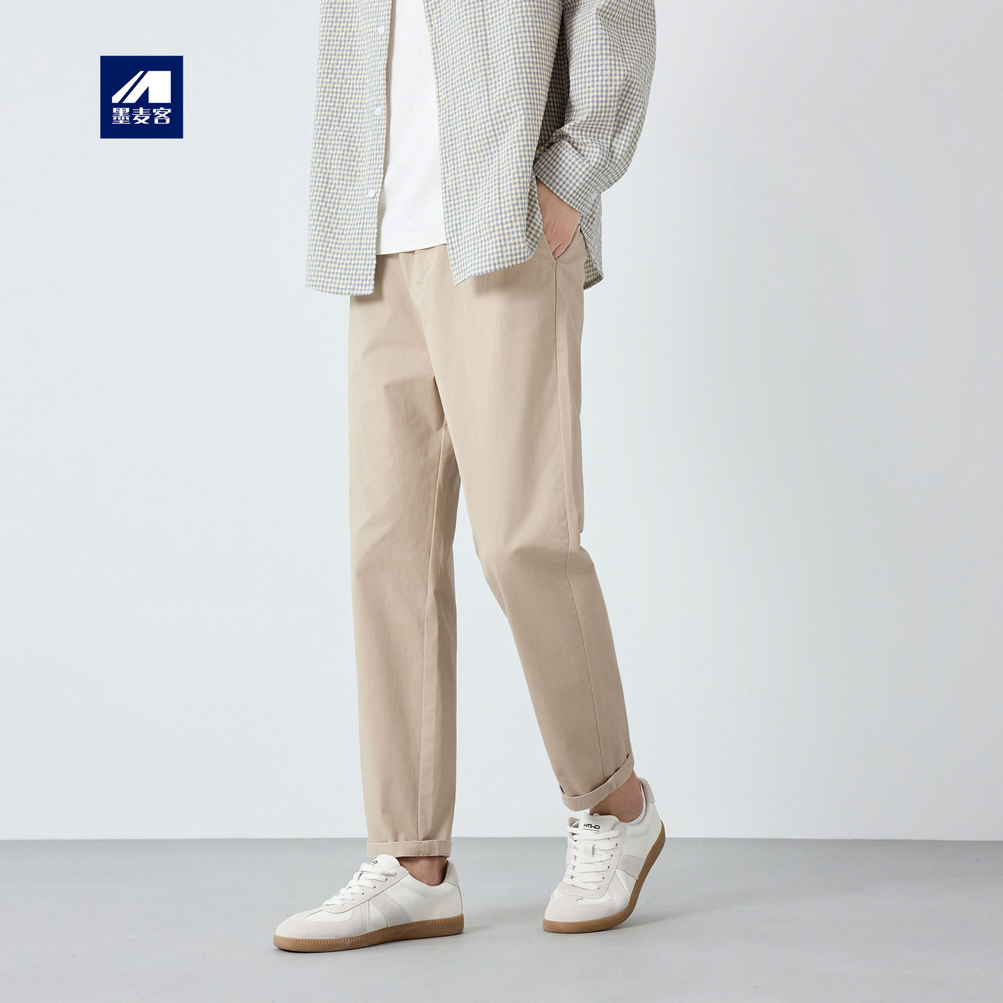 墨麦客男装高智通勤锥形休闲裤男2026春款半松紧腰男士裤子91545