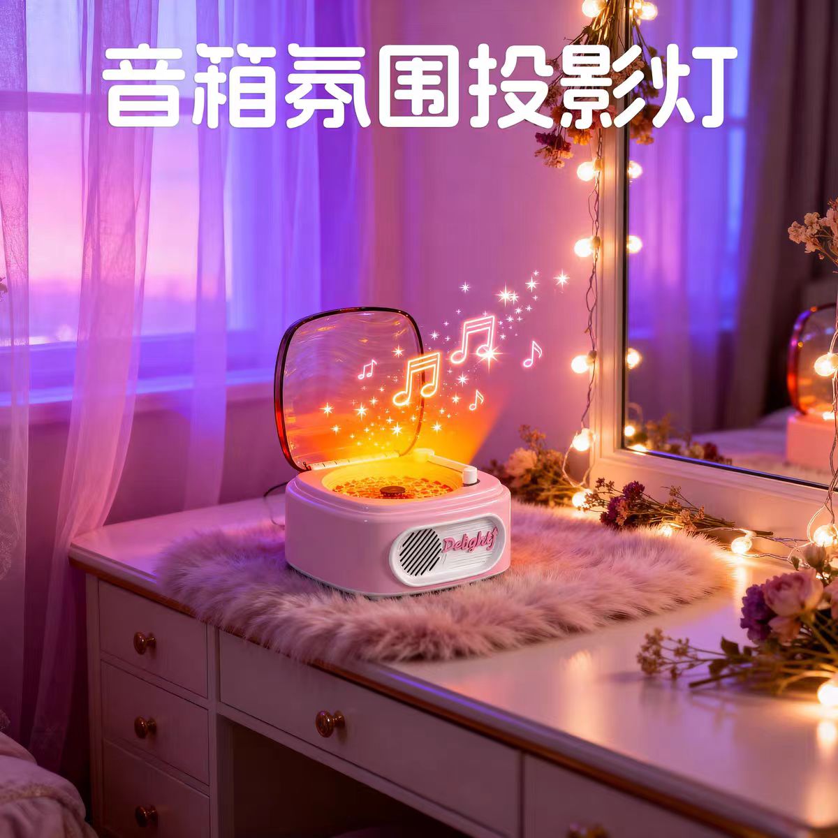 创意音响水波纹灯浪漫极光氛围灯