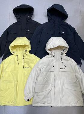 欧货more羽绒服女宽松连帽收腰显瘦白鸭绒休闲工装外套加厚冲锋衣