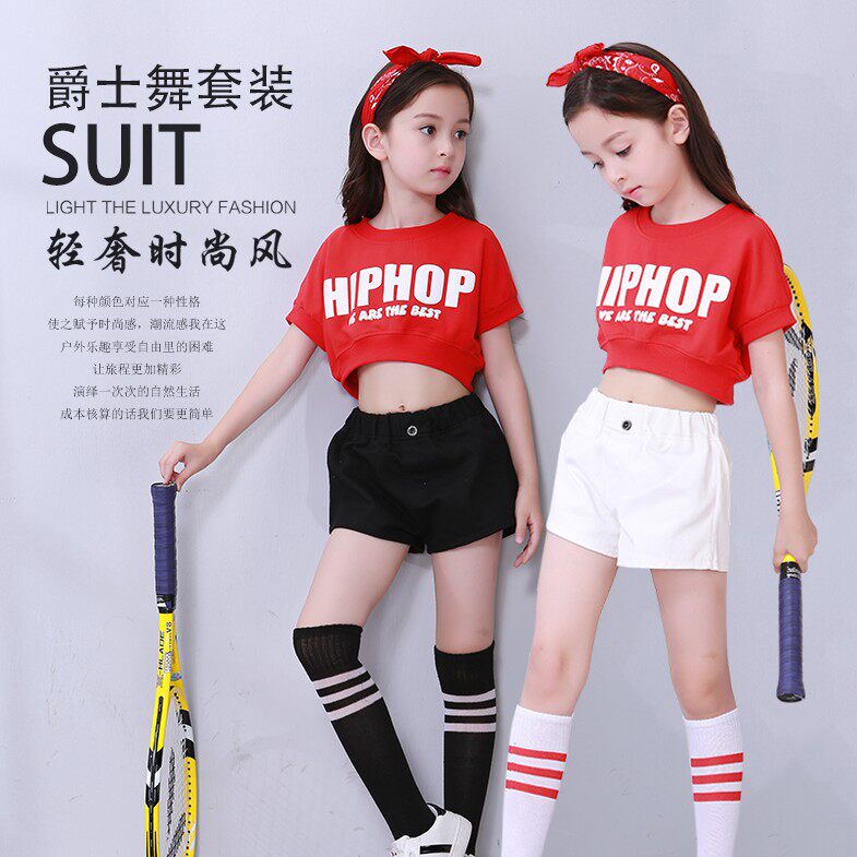 新款儿童爵士舞服装演出现代舞蹈嘻哈韩版女童街舞表演服潮在类目 童装/婴儿装/亲子装, 儿童演出服中 - 来自Buy2taobao.com提供专业的淘宝代购服务