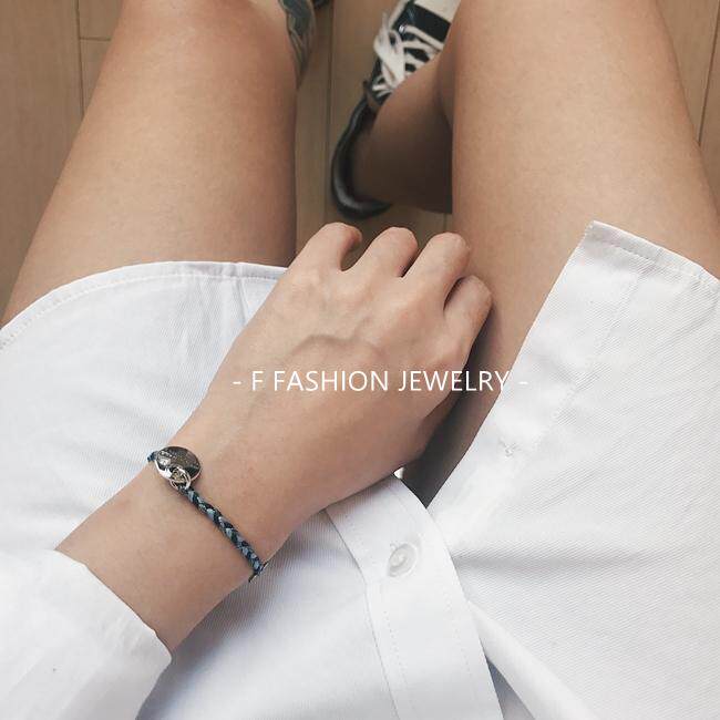 美国 〓M@J〓 新款 小圆盘 玩味小手链 爱心吊坠 手绳 情侣