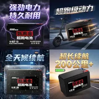 超威甄黑金超跑电瓶 多电压多容量 两轮电摩电动车适配
