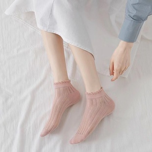 薄款 袜子女夏季 女短袜可爱日系水晶丝袜ins潮百搭船袜夏天女棉袜