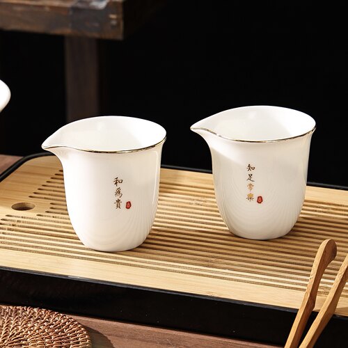德化白瓷羊脂玉分茶器加厚防烫