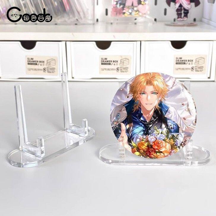 小卡展示架谷子托色纸框立牌底座流麻谷美亚克力砖桌面吧唧支架