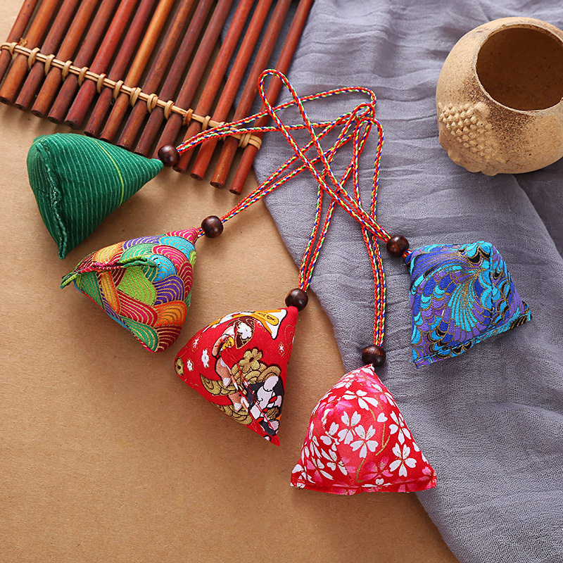 端午节粽子香囊挂件民族风印花随身小粽子艾草香包端午节礼物香袋