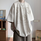 麂皮绒烧花短袖T恤军绿色T380/特批25控38，男装T恤，电商C413