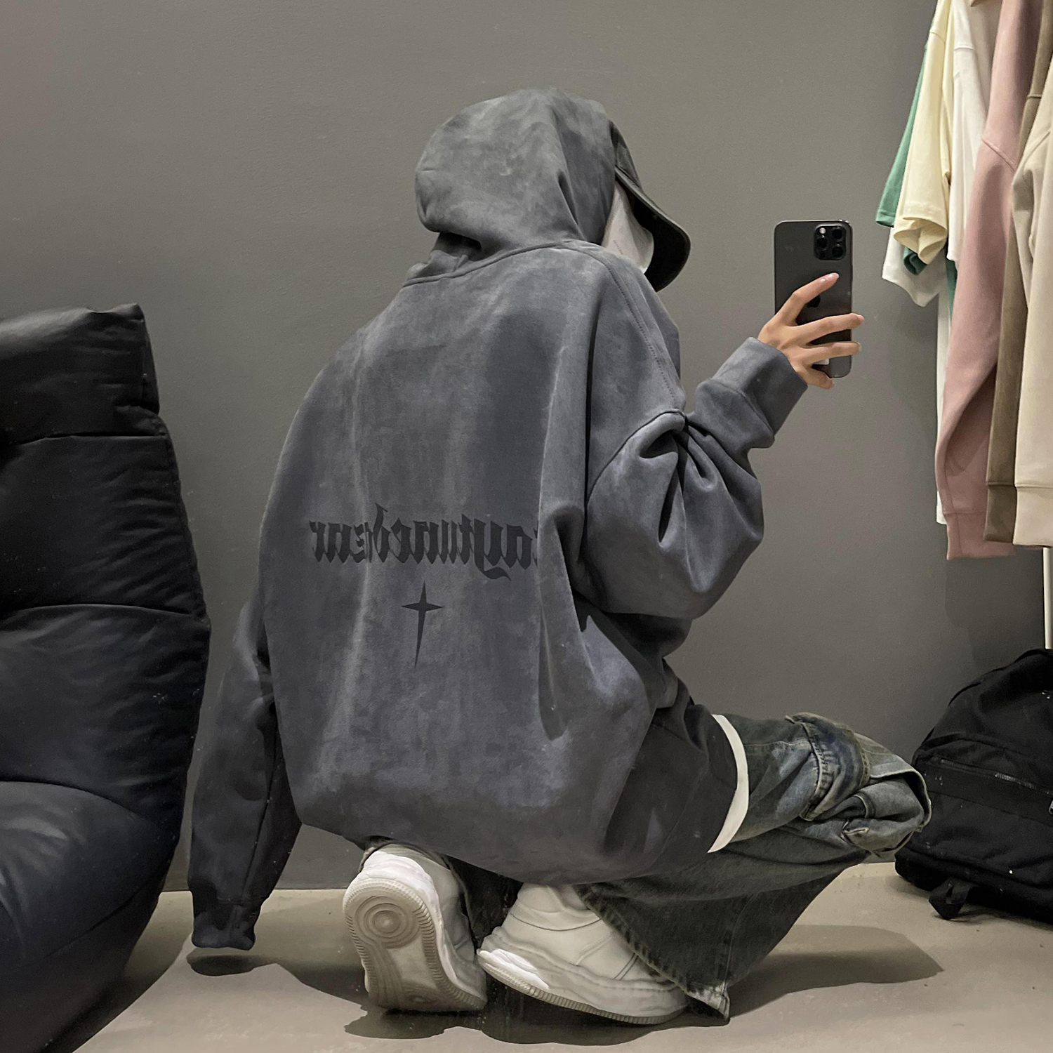 秋冬麂皮绒连帽情侣卫衣外套D502/常规P40加绒P45控68，男装卫衣，电商C413