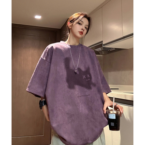 夏季卡通麂皮绒短袖情侣T恤 T386/P25图片
