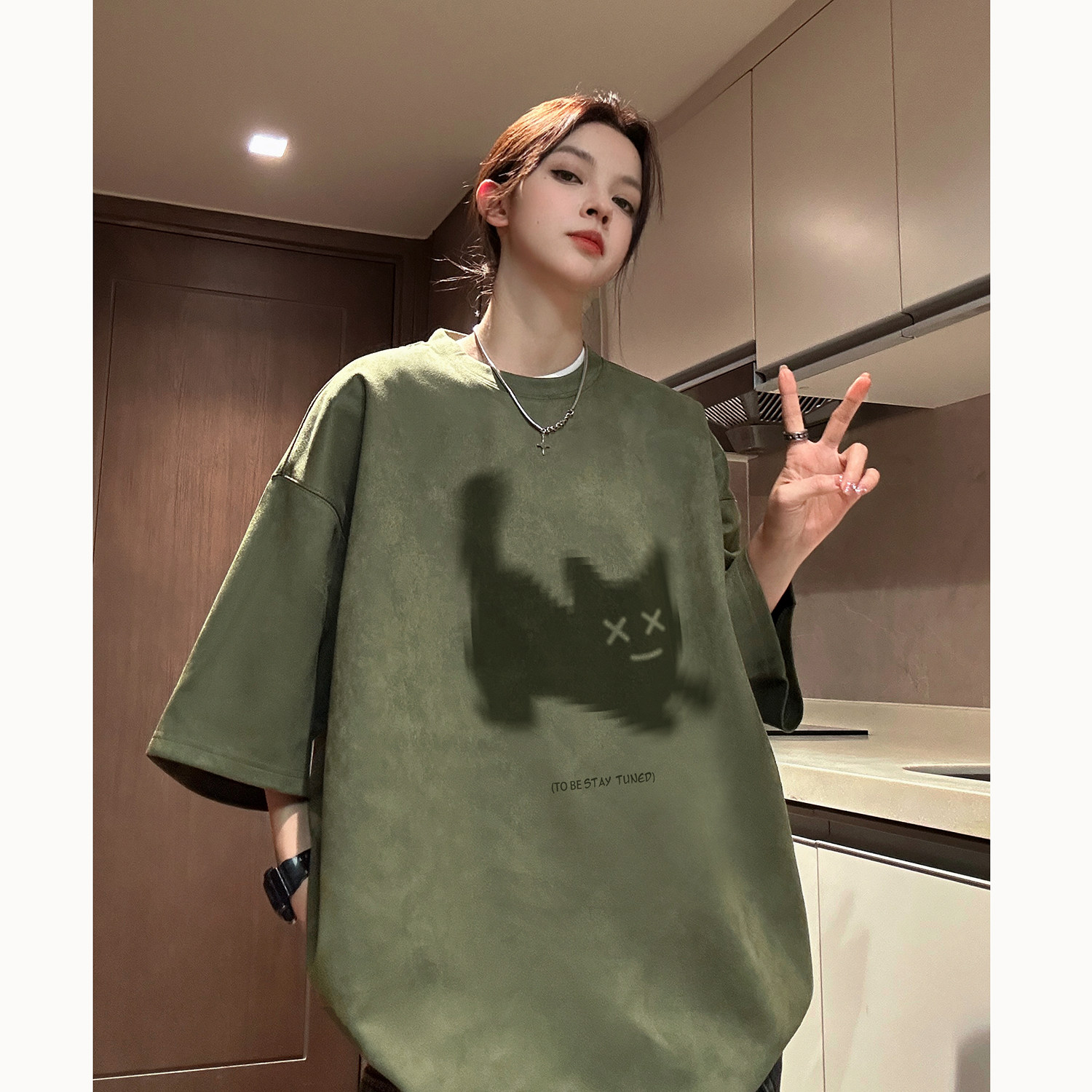 夏季卡通麂皮绒短袖情侣T恤T386/P25,男装T恤,电商C413