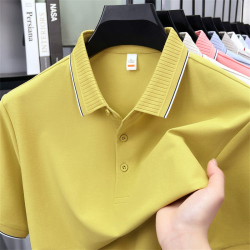 轻奢翻领POLO衫男短袖夏季