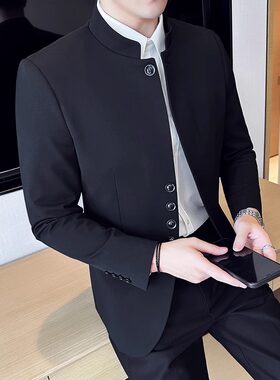 西装男外套休闲立领年轻中山装