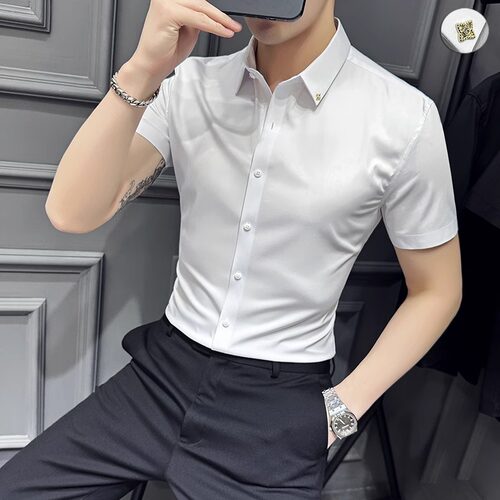 衬衫男短袖夏季高级感痞帅