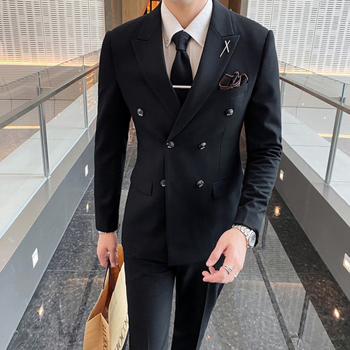 双排扣西服套装男英伦风