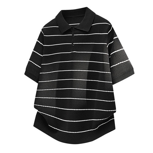 宽松短袖翻领POLO衫男士夏季
