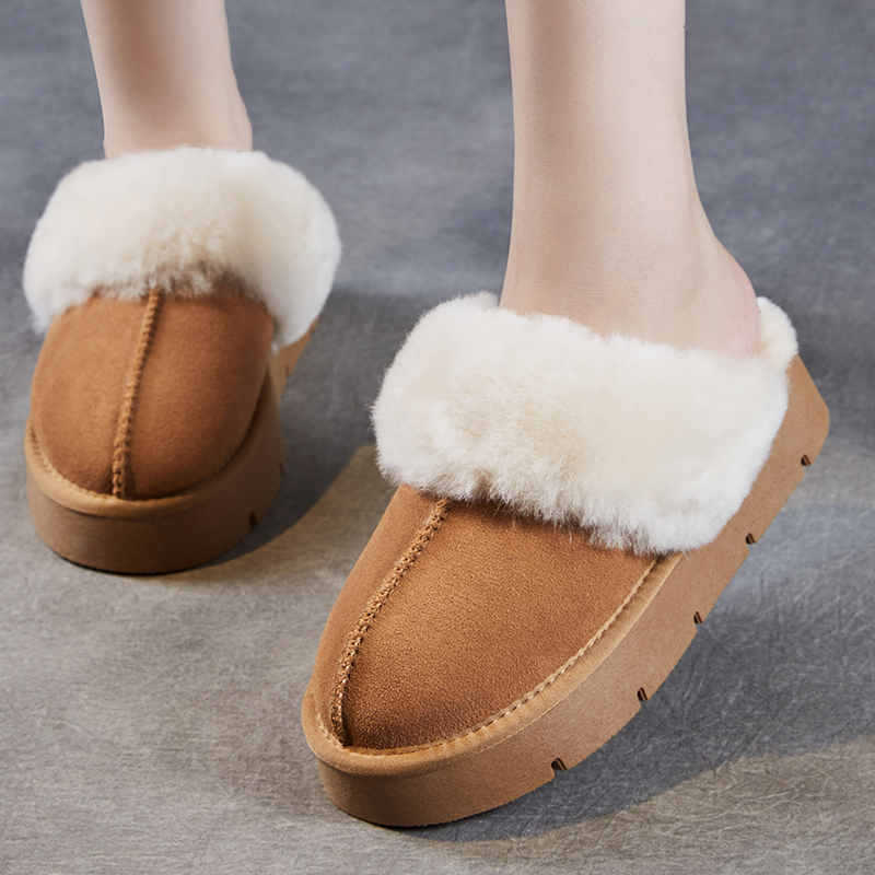 真皮羊毛口毛绒雪地靴女