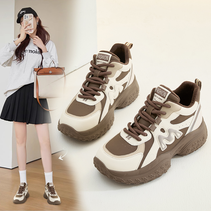 真皮大码女鞋41-43老爹鞋女