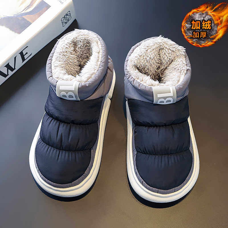 SNOW BOOTS MENS SHOES 2023 NEW WINTER COLD-PROOF ONE-FOOT SLIP-ON BREAD COTTON SHOES FLEECE THICKENED WARM NORTHEAST COTTON BOOTS