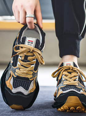 网红爆款夏季阿甘男鞋2026新款休闲运动厚底增高莆田黑色老爹潮鞋