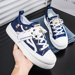 牛仔帆布男鞋2026新款春季休闲高级感板鞋运动软底年轻人乞丐布鞋