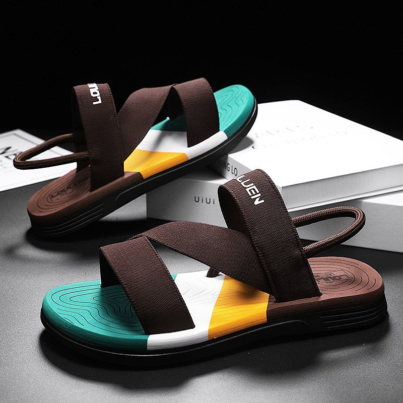BEACH SANDALS FOR MEN WEAR NON-SLIP AND ANTI-ODOR OUTSIDE IN SUMMER TEENAGERS DRIVE TO WORK SPORTS SOFT SOLES VIET NAM SANDALS