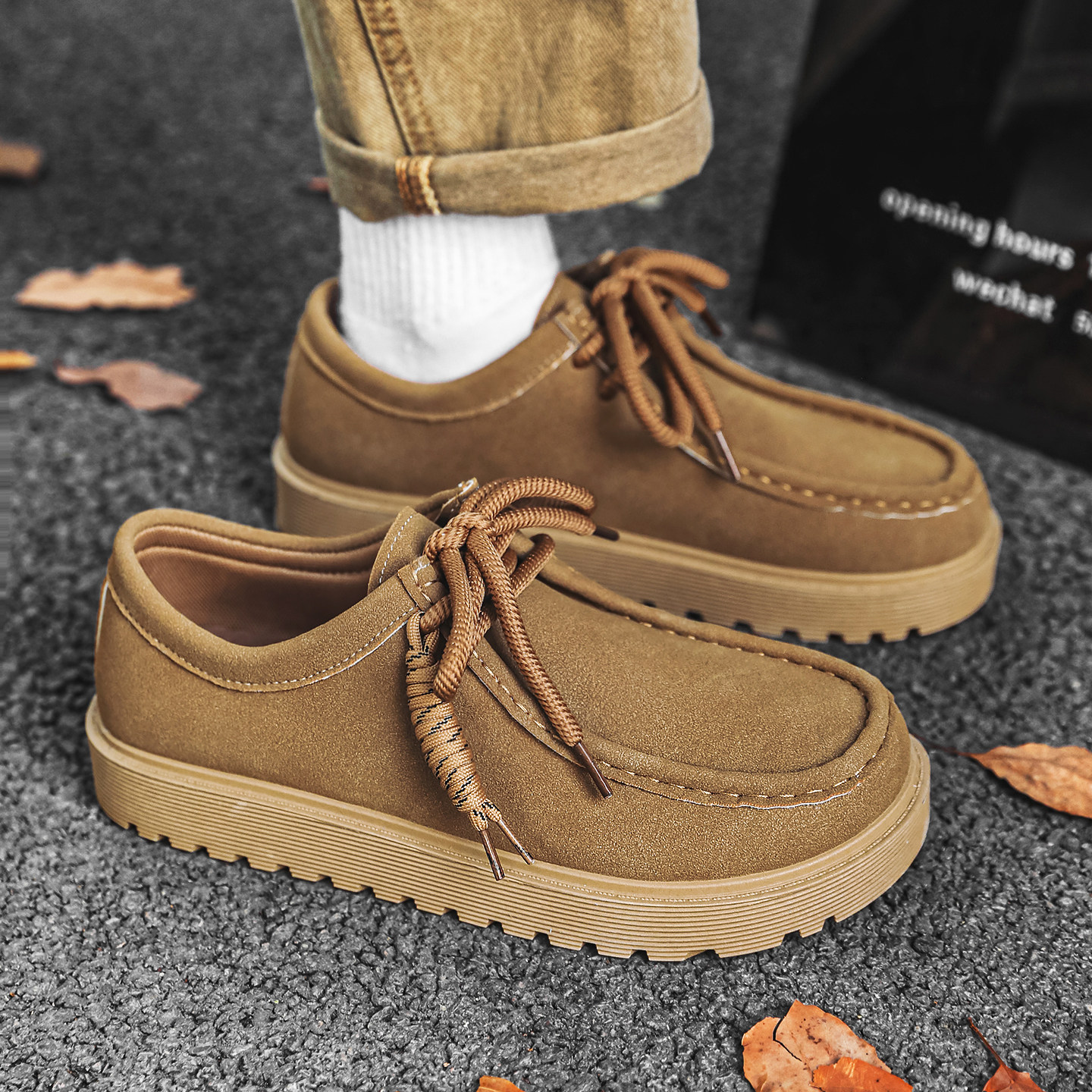 勃肯鞋男鞋春季2026新款休闲运动大码45增高老钱风翻毛皮复古皮鞋,流行男鞋,软木鞋/勃肯鞋,淘宝优惠券,粉丝福利购,淘宝优惠卷