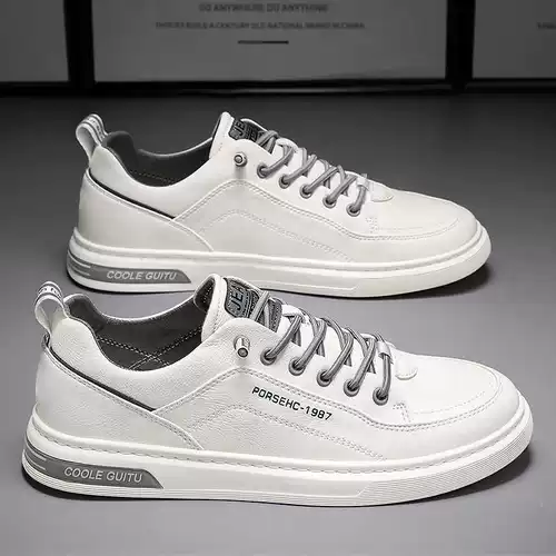 Спортивная летняя дышащая трендовая белая обувь для отдыха, универсальные кроссовки для кожаной обуви, туфли