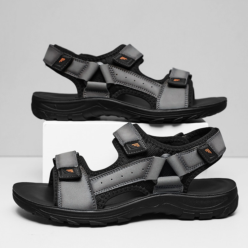真皮沙滩凉鞋男夏季外穿运动开车防滑耐磨不臭脚户外徒步涉水凉拖,流行男鞋,沙滩鞋,淘宝优惠券,粉丝福利购,淘宝优惠卷