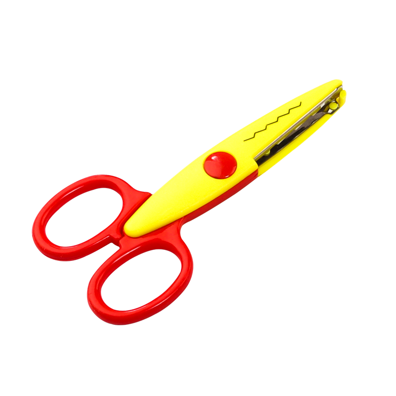 幼儿园儿童手工波浪花边剪刀剪纸手帐专用压花器全套diy工具安全剪刀带锯齿套装创意小学生大波浪花边形剪子