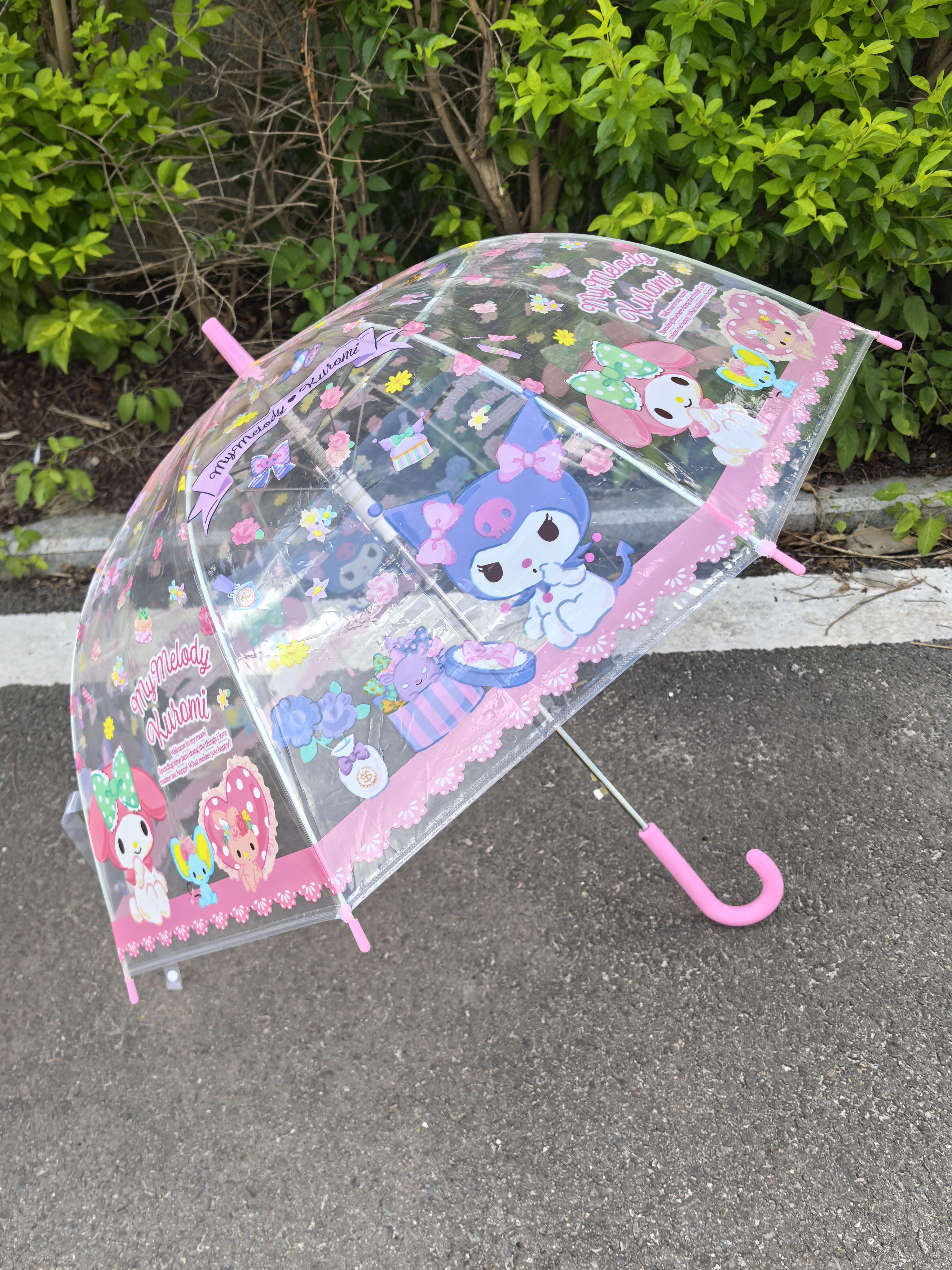 新款 哪吒敖丙魔童闹海酷洛米透明伞 高颜值半自动透明学生长雨伞