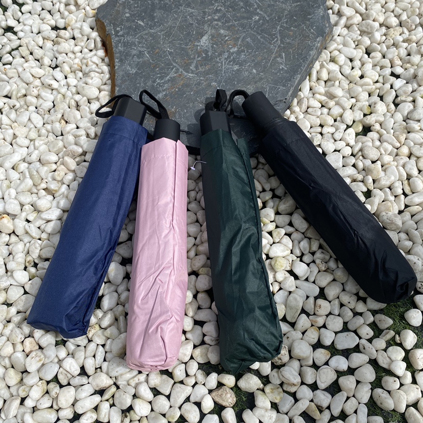 出外贸 商务手动外翻加大123cm黑胶男女晴雨两用折叠双人收纳遮阳