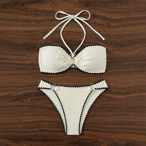 2 Piece Strapless Swimsuit Women Bandeau Backless Bikini Set