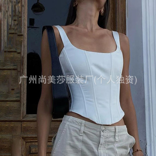 2023Backless Bandage Corset Tops Women Bustier Tank Crop Top