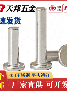M2M2.5M3M4M5M6 GB109不锈钢304平头铆钉实心铆钉手打敲击式铆钉
