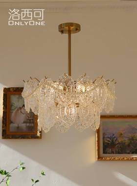 美式式复古吊灯法宫廷风意大格利璃轻玻奢卧室96230客厅