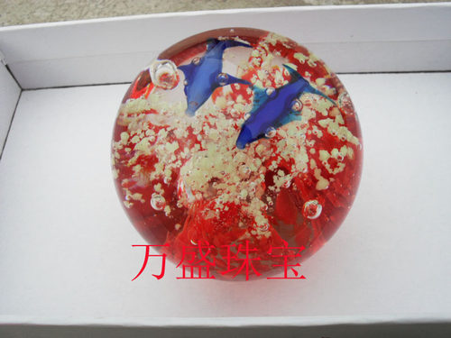 琉璃彩色海底世界摆件海豚夜明珠