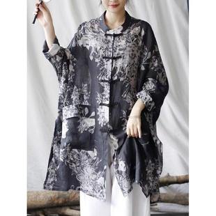 女装品牌正品大码2026春秋宽松衬衣长袖外套中长款衬衫防晒衣上衣