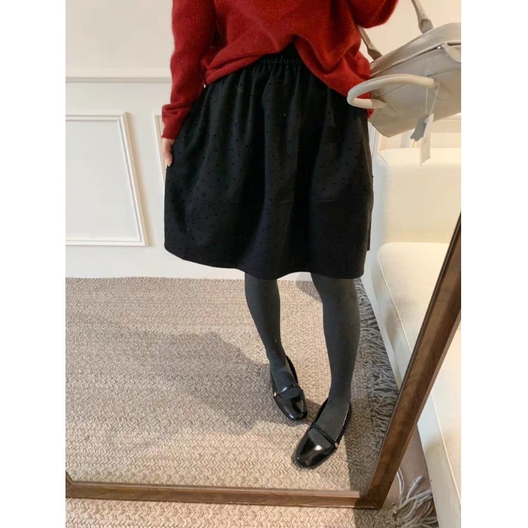 呢花苞半身裙秋冬高腰A字裙短裙