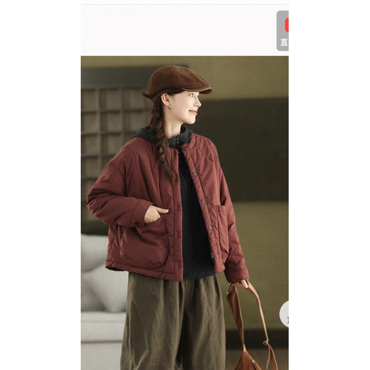 棉加厚长袖保暖棉袄上衣棉服