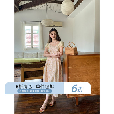 连衣裙蕾丝泡泡袖你好卡农