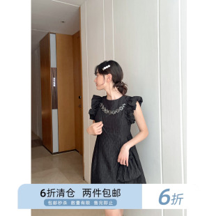 你好卡农 飞袖背心裙女夏季2024年新款甜美高腰显瘦无袖圆领a字裙