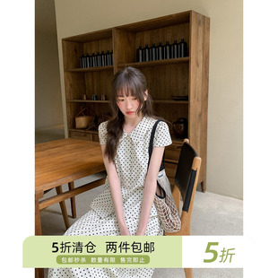 你好卡农 法式波点短袖衬衫半身裙套装女夏季日常通勤穿搭两件套