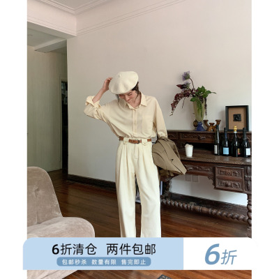你好卡农三角裤袢斜插袋牛仔裤