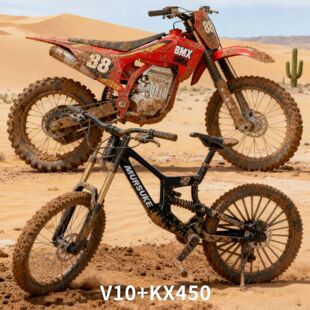 合金V10双减震山地车模型男孩玩具平叉可动仿真软尾公路山地摆件