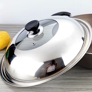 304不锈钢炒锅盖加高拱形老式圆形炒锅盖铁锅盖炒鼎盖大锅盖子